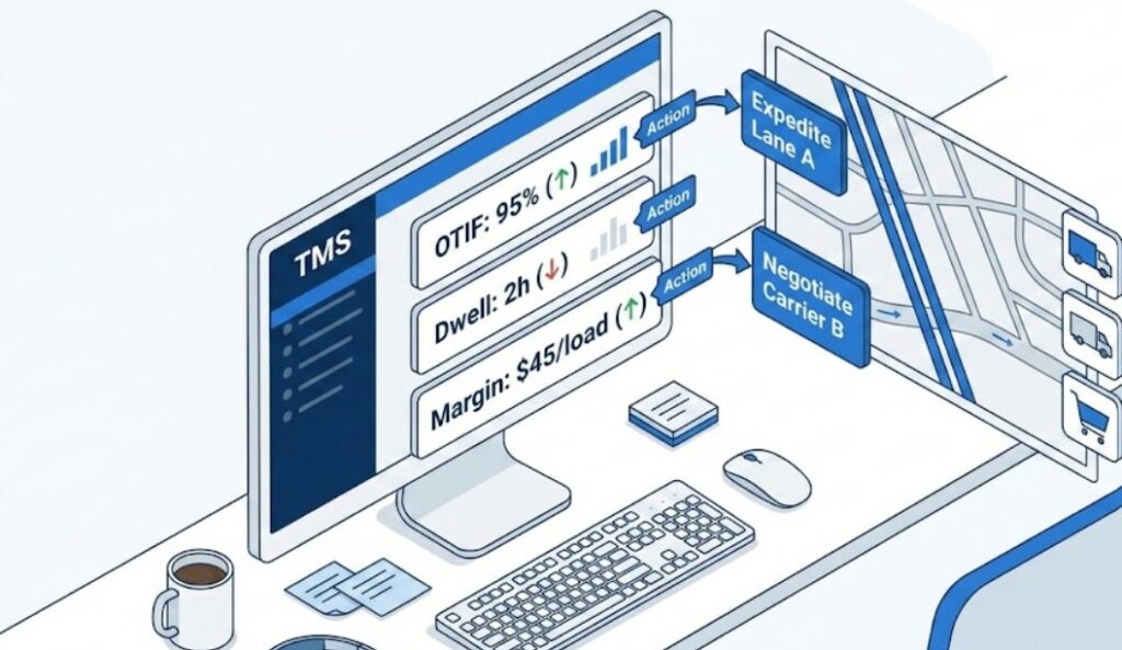 Operational KPIs linked directly to lanes and carriers