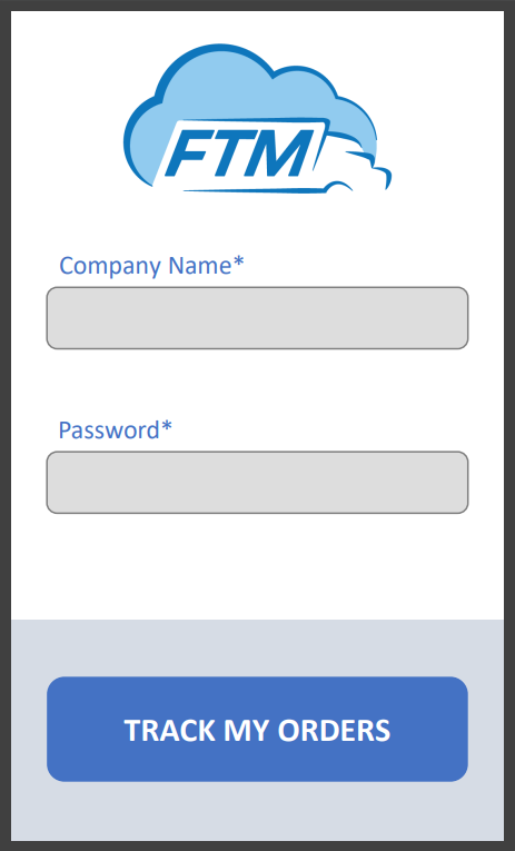 In first step Customers log in customer portal with their company name and password.