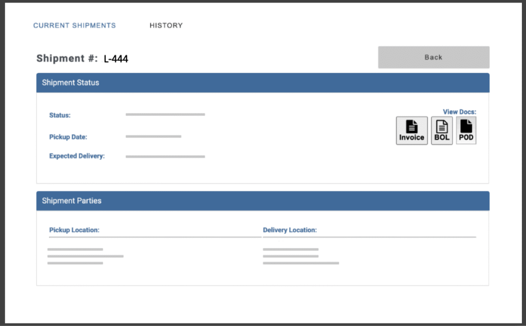 A detailed shipment view is available in the Customer Portal.