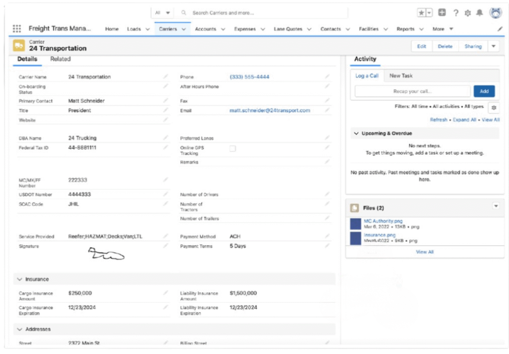 My Carrier Portal Integration