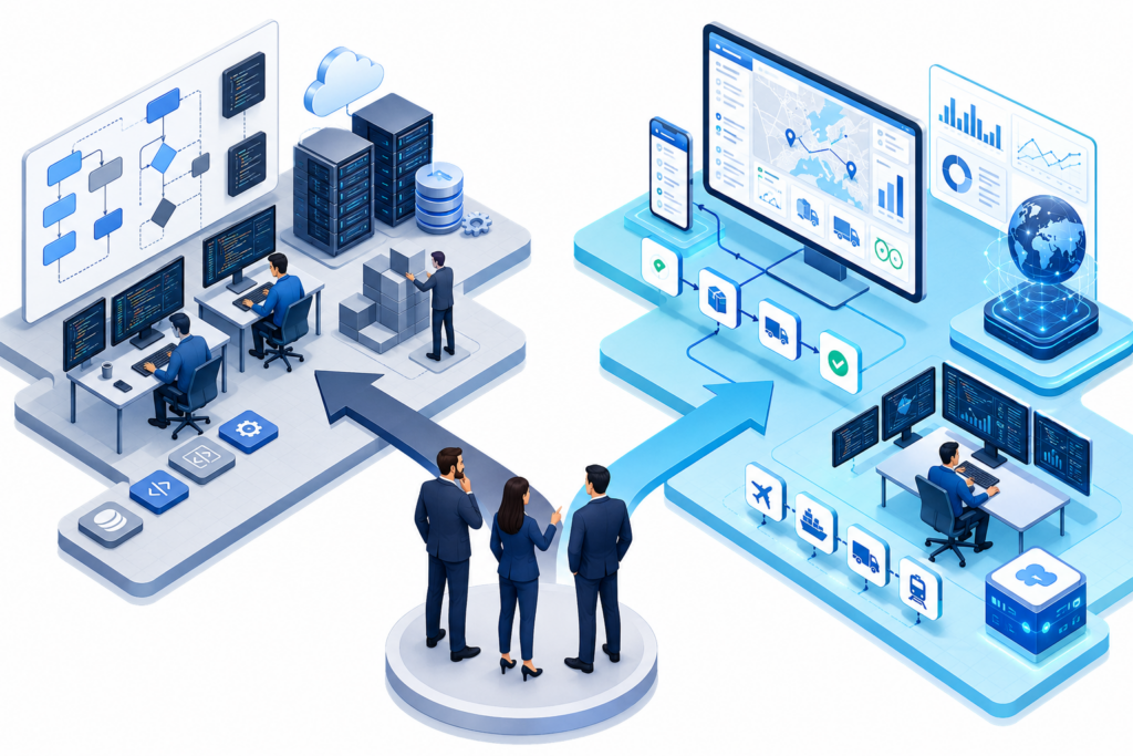 custom TMS vs off-the-shelf TMS comparison for logistics companies