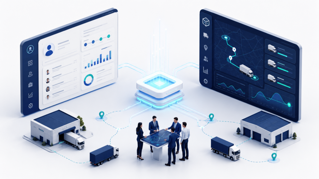 CRM and TMS integration connecting enterprise freight operations and logistics visibility