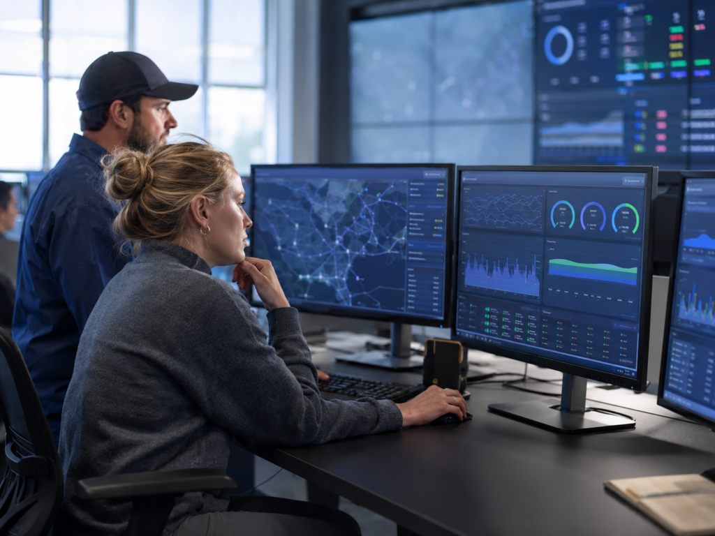 Freight brokers reviewing an AI pricing recommendation, carrier coverage risk, customer context, and expected margin before sending a quote.