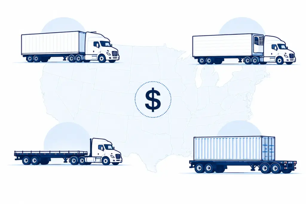 US freight market outlook showing tighter 2026 rates across dry van, reefer, flatbed, and intermodal freight.