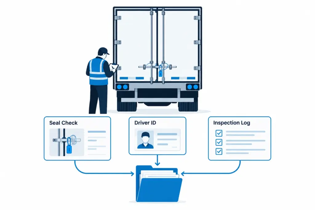 CTPAT certification security checks for trailer inspections, seals, and carrier documentation.
